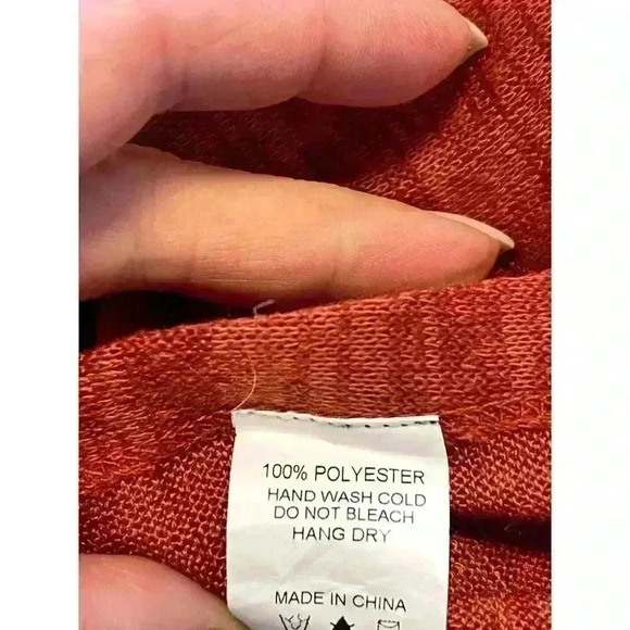 NWT Hayden Los Angeles Top Size L Rust Orange/Red Cold Shoulder Crochet strap - Picture 6 of 6